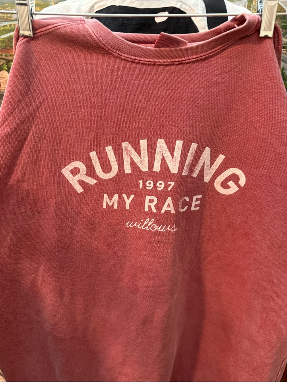 Comfort Colors Willows Running My Race Graphic Oversized Crewneck Sweatshirt L